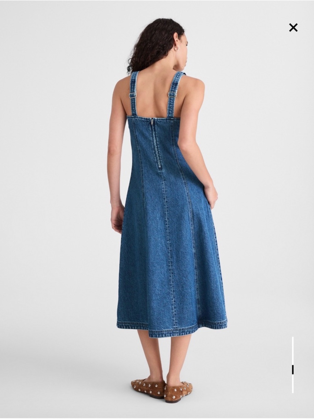 NWT Madewell Denim Scoopneck Midi Dress, S - Picture 4 of 5